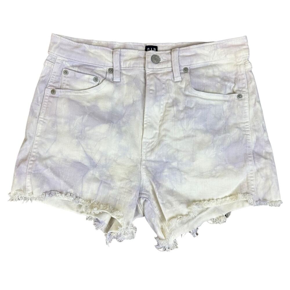 GAP Tie Dye 3 1/2 Jean Shorts Lavender White Size 4 / 27